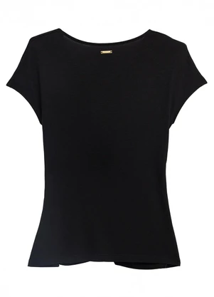 Enfim - Blusa Transpassada em Viscose Preto - ENFIM
