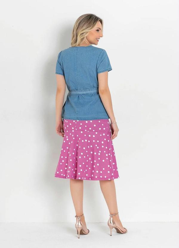 Outlet - Blusa Transpassada Jeans Claro 4