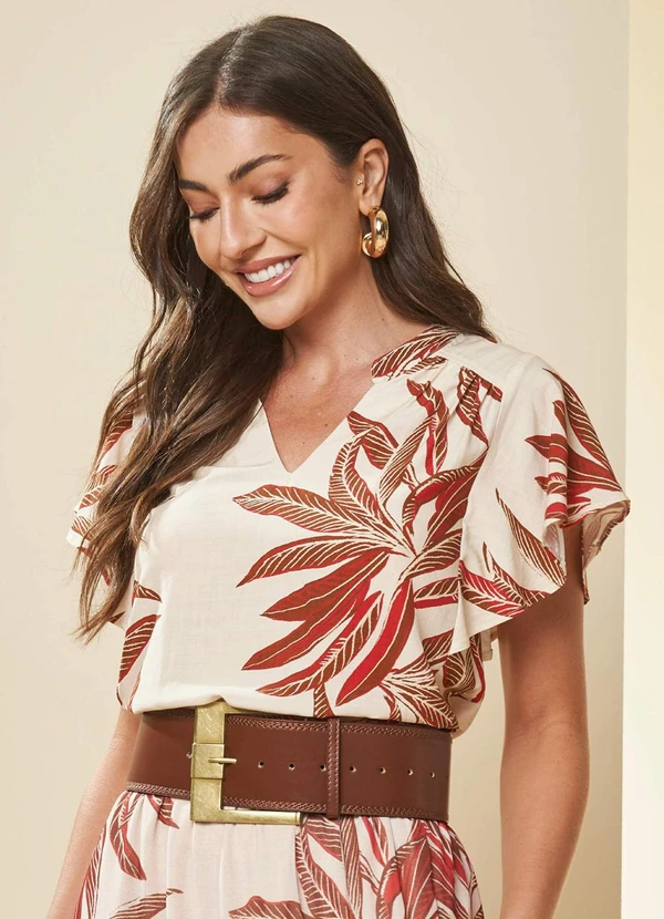 Doce Trama - Blusa Tropical Estampada Estampado 1