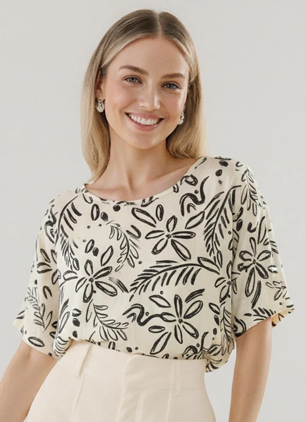 Fakini - Blusa Tropical Preto