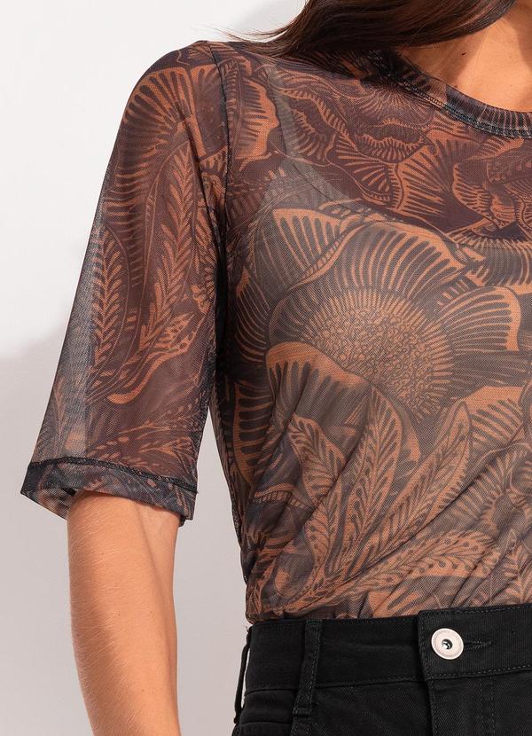 Colcci - Blusa Tule Estampada Marrom 6