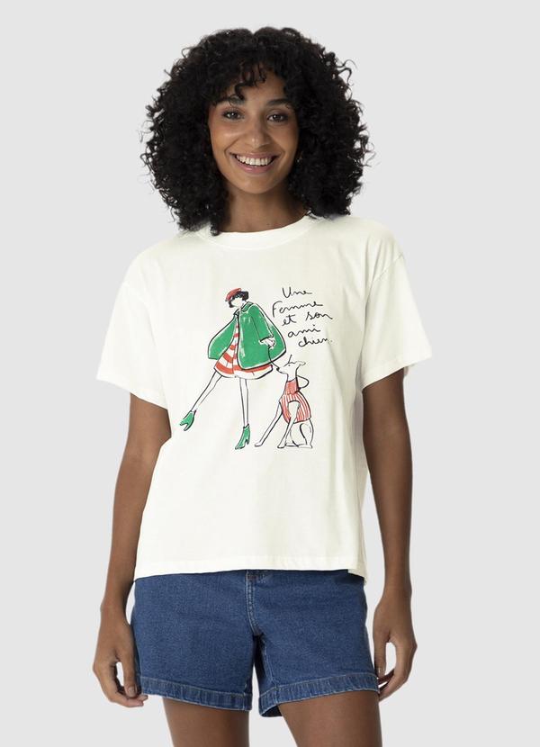 Malwee - Blusa Une Femme Et Son Ami Chin Bege