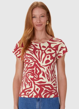 Malwee - Blusa Veemelha Abstrata em Viscose - MALWEE
