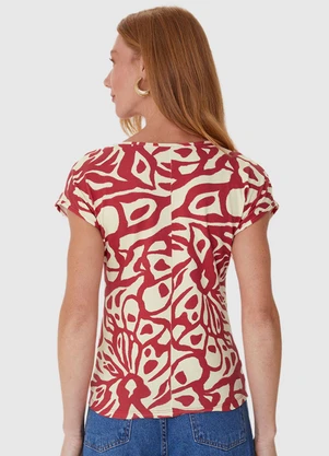 Malwee - Blusa Veemelha Abstrata em Viscose - MALWEE