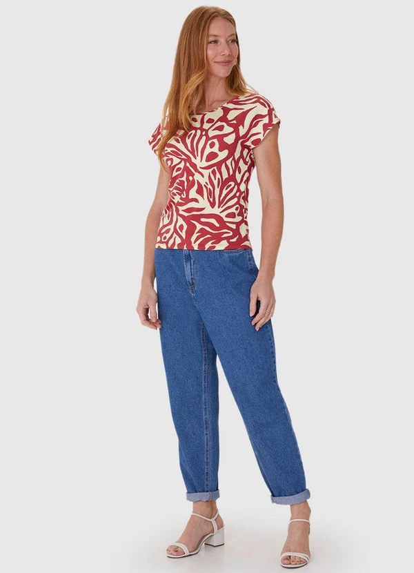 Malwee - Blusa Veemelha Abstrata em Viscose 3