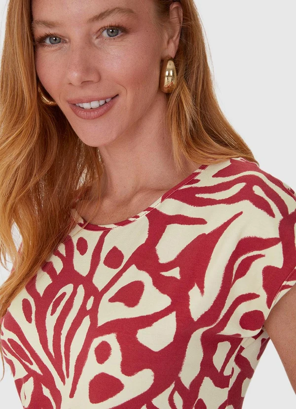 Malwee - Blusa Veemelha Abstrata em Viscose 5