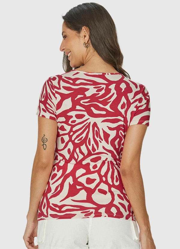 Malwee - Blusa Veemelha Abstrata Feminina em Viscose 2