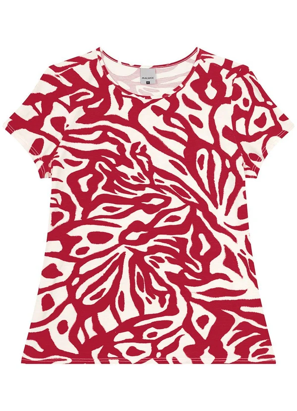 Malwee - Blusa Veemelha Abstrata Feminina em Viscose 6