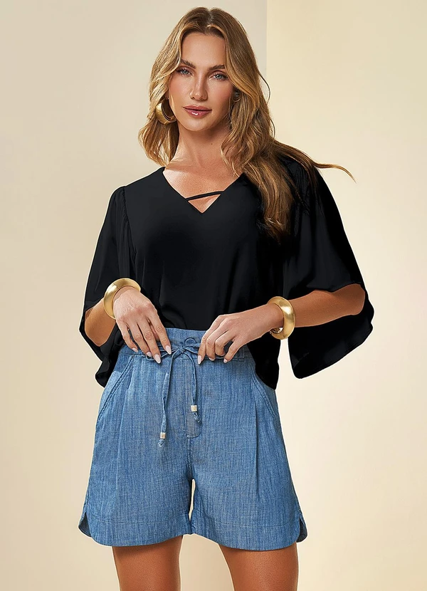 Doce Trama - Blusa Veraneio Preto 3