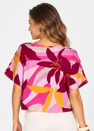 Infinita Cor - Blusa Verão em Malha Spandex Print Branco - INFINITA COR