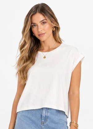 Infinita Cor - Blusa Verão em Malha Suplex Bege - INFINITA COR