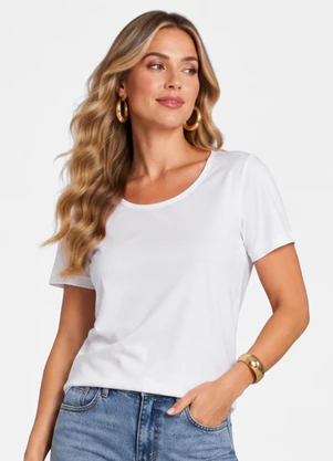 Infinita Cor - Blusa Verão em Malha Suplex Branco - INFINITA COR