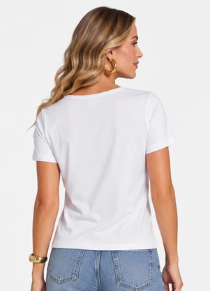 Infinita Cor - Blusa Verão em Malha Suplex Branco - INFINITA COR