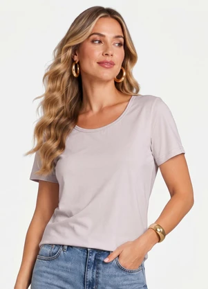 Infinita Cor - Blusa Verão em Malha Suplex Cinza - INFINITA COR