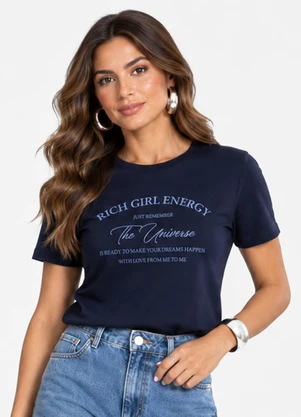 Infinita Cor - Blusa Verão Feminina em Cotton Leve Azul - INFINITA COR