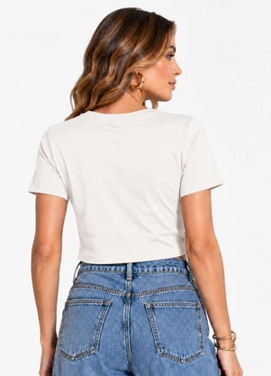 Infinita Cor - Blusa Verão Feminina em Cotton Leve Bege - INFINITA COR