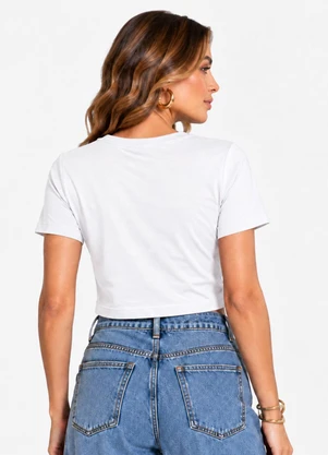 Infinita Cor - Blusa Verão Feminina em Cotton Leve Branco - INFINITA COR