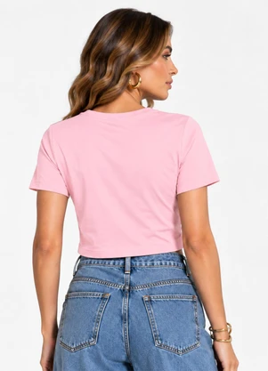 Infinita Cor - Blusa Verão Feminina em Cotton Leve Rosa - INFINITA COR