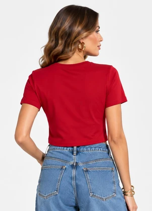 Infinita Cor - Blusa Verão Feminina em Cotton Leve Vermelho - INFINITA COR