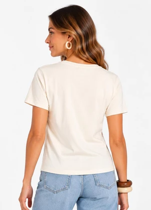 Rovitex - Blusa Verão Feminino em Malha Delicate Bege - ROVITEX