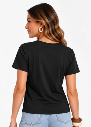 Rovitex - Blusa Verão Feminino em Malha Delicate Preto - ROVITEX