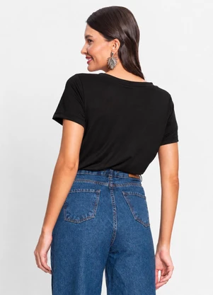 Rovitex - Blusa Verão Feminino em Malha Delicate Preto - ROVITEX