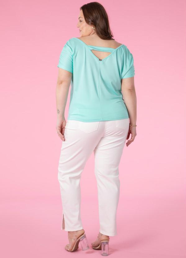 Quintess - Blusa Verde Água com Detalhe de Franzidos 10
