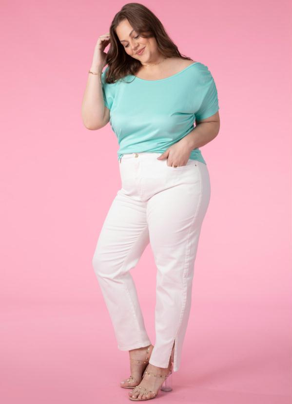 Quintess - Blusa Verde Água com Detalhe de Franzidos 11