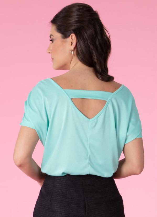 Quintess Blusa Verde Água com Detalhe de Franzidos