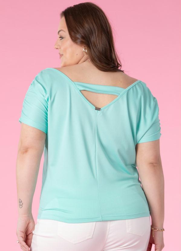 Quintess - Blusa Verde Água com Detalhe de Franzidos 8