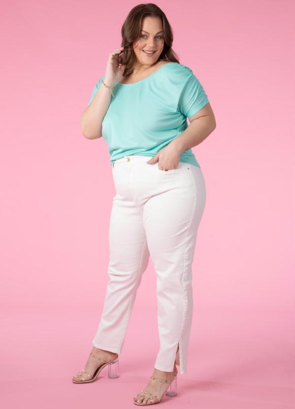 Quintess - Blusa Verde Água com Detalhe de Franzidos 9