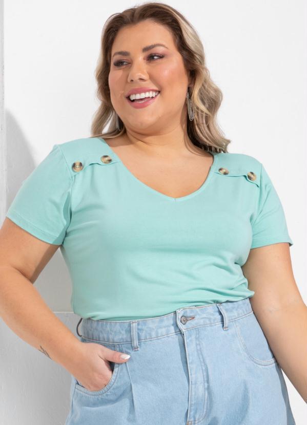 Quintess - Blusa Verde Água com Detalhe em Botões 6