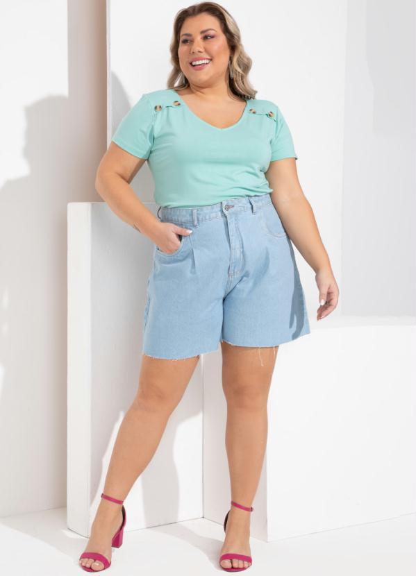 Quintess - Blusa Verde Água com Detalhe em Botões 8