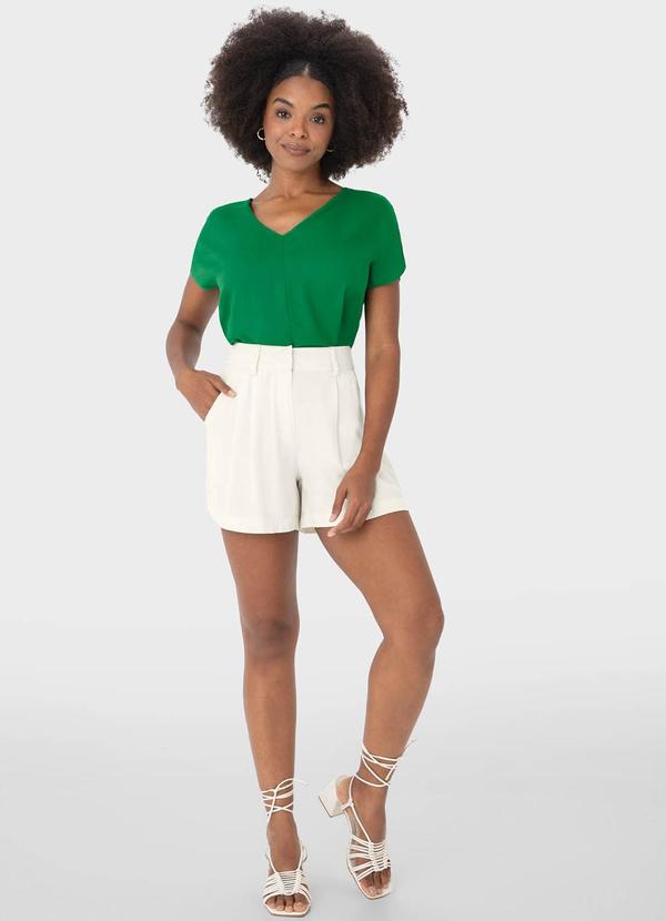 Malwee - Blusa Verde Box em Viscolinho Sarjado 2