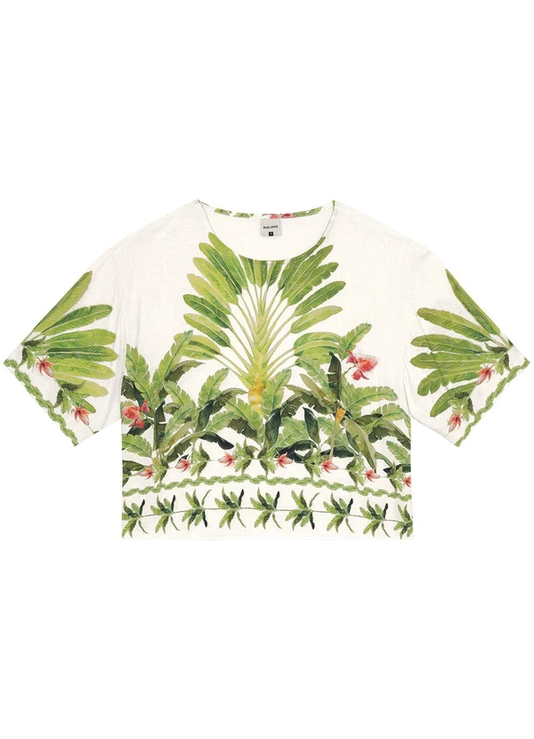 Malwee - Blusa Verde Box Tropical em Viscose 4