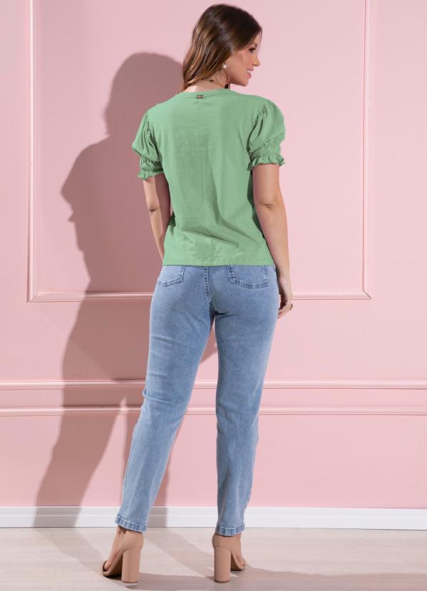 Quintess - Blusa Verde Claro com Elástico nas Mangas 4