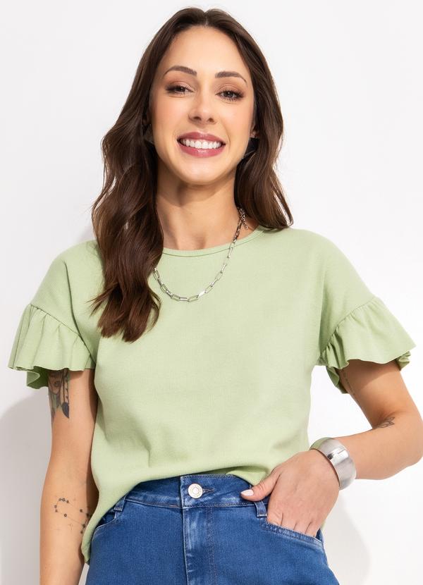 Bimini - Blusa Verde Claro em Canelado
