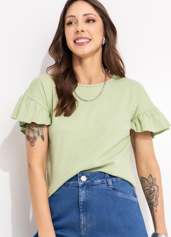 Bimini - Blusa Verde Claro em Canelado 7