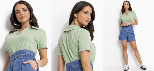 Blusa Verde Claro em Cotton