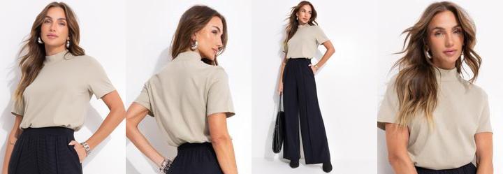 Blusa Verde Claro em Malha de Algodo Penteado