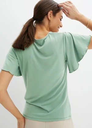 bonprix - Blusa Verde Claro em Malha de Viscose - BONPRIX