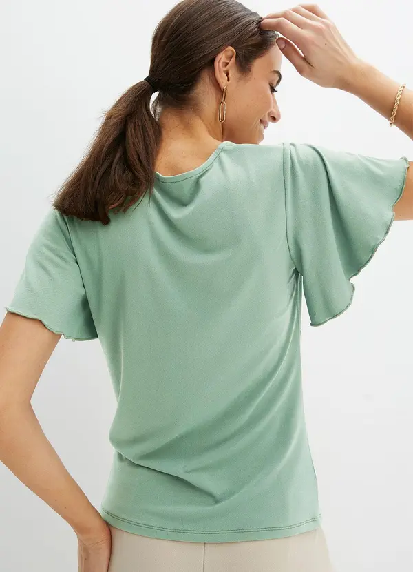 bonprix - Blusa Verde Claro em Malha de Viscose 2