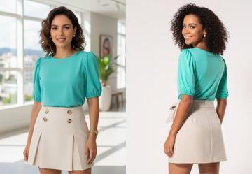 Blusa Verde Claro em Malha Fria