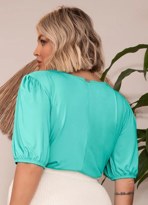 Quintess - Blusa Verde Claro em Malha Fria - QUINTESS