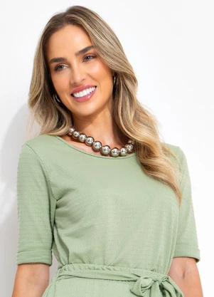 Bimini - Blusa Verde Claro em Malha Texturizada - BIMINI