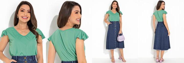 Blusa Verde Claro em Malha