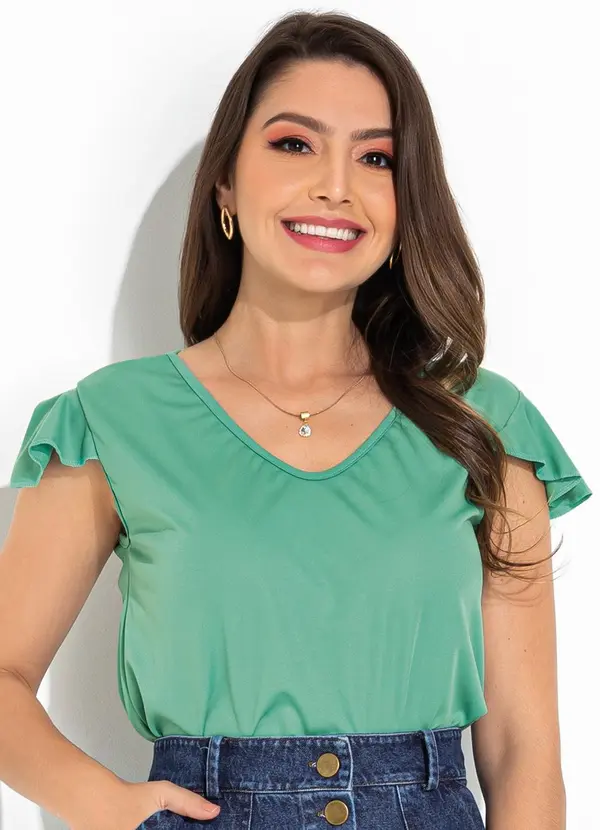 Rosalie - Blusa Verde Claro em Malha