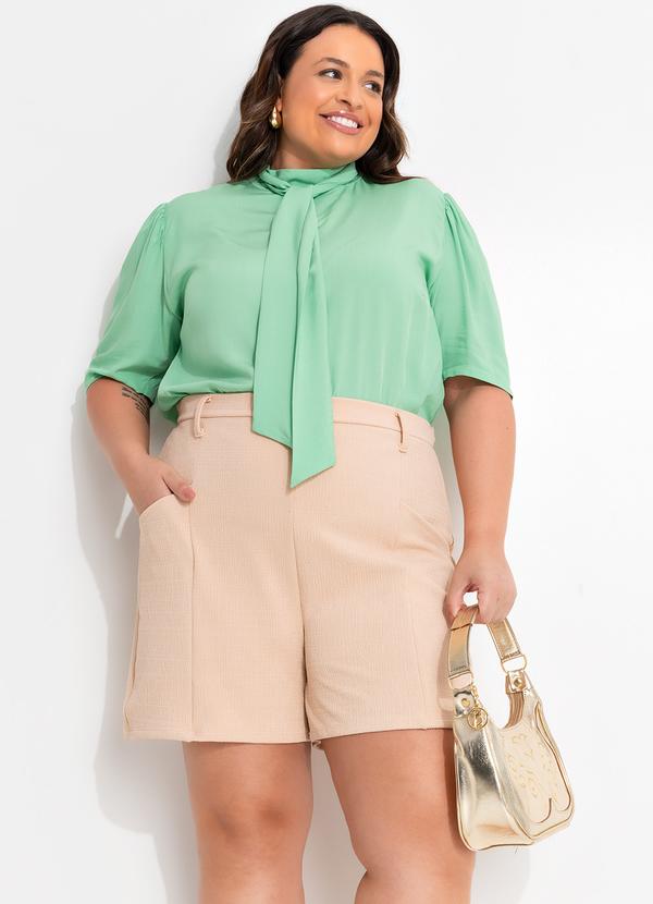 Quintess - Blusa Verde Claro em Viscose Plana 3