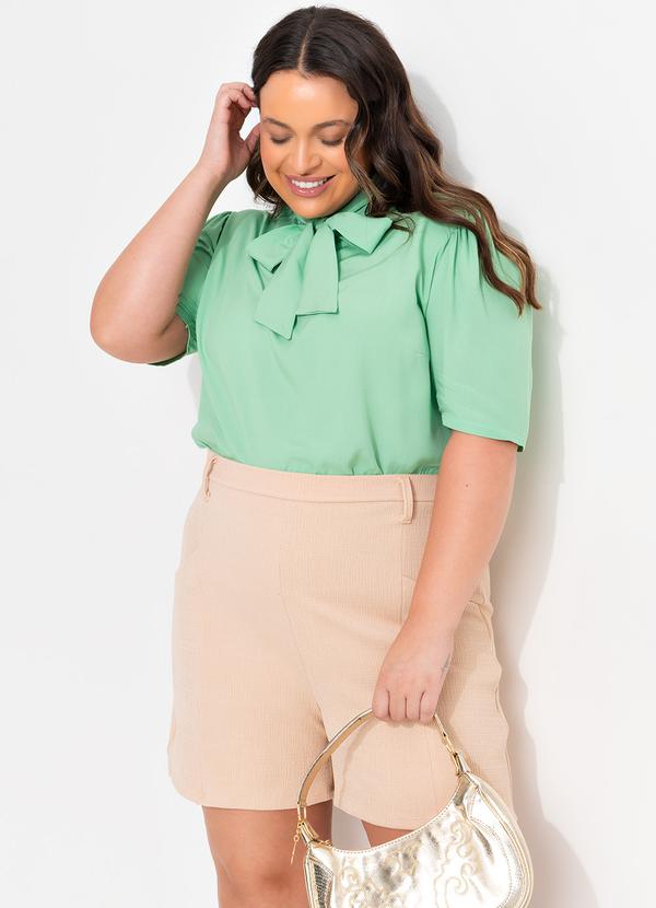 Quintess - Blusa Verde Claro em Viscose Plana 2