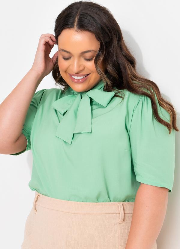 Quintess - Blusa Verde Claro em Viscose Plana 7